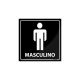 Placa de identificação Banheiro Masculino em Acrílico